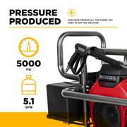 BEPowerEquipment 5,000 PSI 5.0 GPM Cold Water Gas Pressure Washer - PE - 5024HWEBCOM - CulinaryProfis