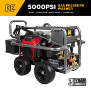BEPowerEquipment 5,000 PSI 5.0 GPM Cold Water Gas Pressure Washer - PE - 5024HWEBCOM - CulinaryProfis