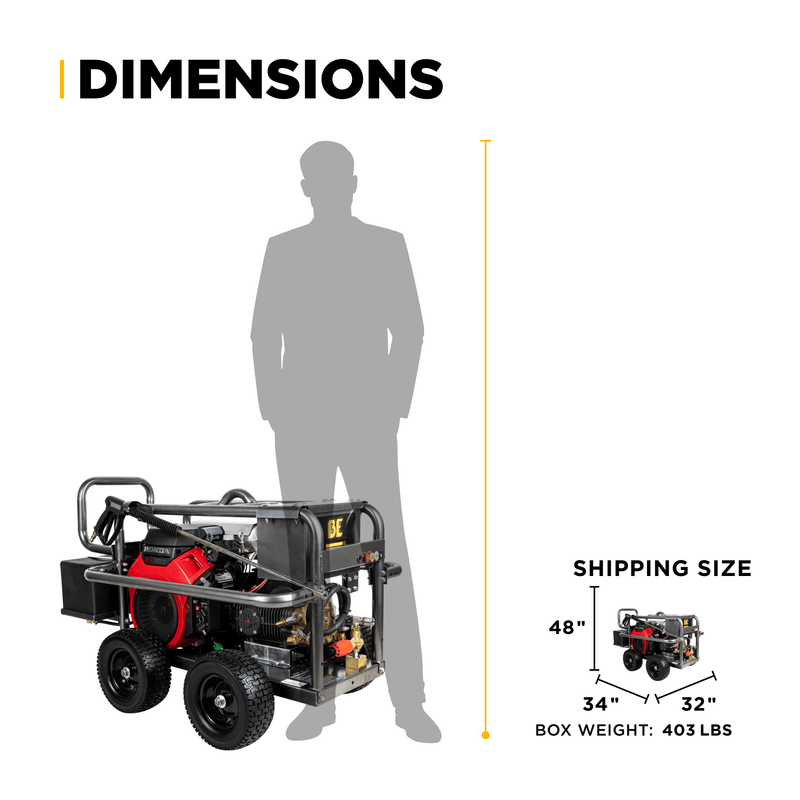 BEPowerEquipment 5,000 PSI 5.0 GPM Cold Water Gas Pressure Washer - PE - 5024HWEBCOM - CulinaryProfis