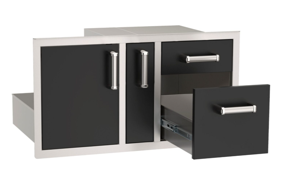Fire Magic Echelon Black Door/Drawer Combo with Platter Storage