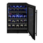 Reserva Series 50 Bottle Dual Zone Undercounter Wine Cooler Refrigerator with Black Stainless Steel Door - Right Hinge Allavino