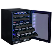 Reserva Series 50 Bottle Dual Zone Undercounter Wine Cooler Refrigerator with Black Stainless Steel Door - Right Hinge Allavino