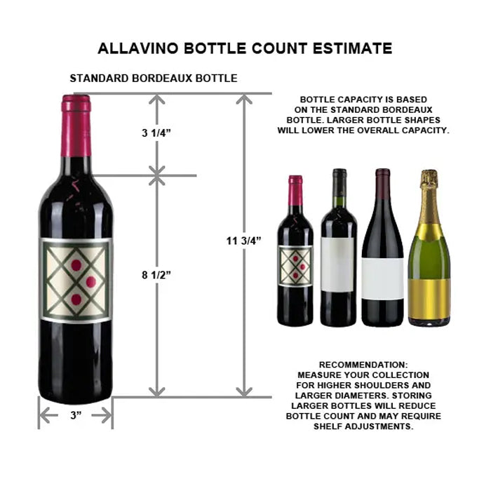 32" Wide Vite II Tru-Vino 305 Bottle Single Zone Solid Black Right Hinge Door Wine Refrigerator Allavino