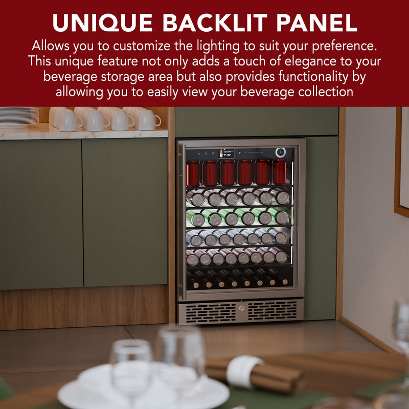 Vinotemp Vinoglow 151-Can Single-Zone Beverage Center Vinotemp