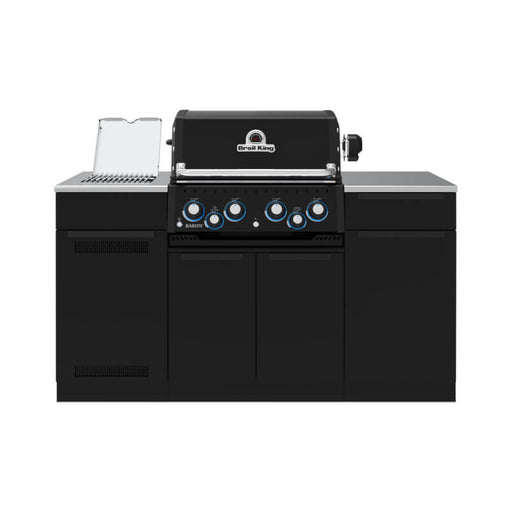 Broil King Baron Shadow 490i 4 - Burner Gas Grill With Rotisserie & Side Burner Grill Island - CulinaryProfis