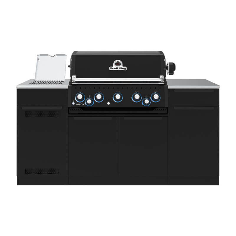 Broil King Baron Shadow 590i 4 - Burner Gas Grill With Rotisserie & Side Burner Grill Island - CulinaryProfis