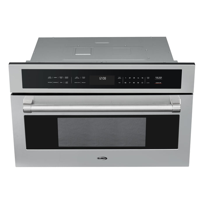 30 in. Built-In Microwave with Convection Oven and Air Fryer, 1.6 cu. ft. Capacity in Stainless-Steel (KM-CWO30-SS)