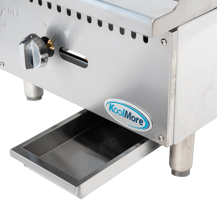 18 in. Natural Gas 1-Burner Griddle with 30,000 BTU in Stainless-Steel (KM-GG1-18M)