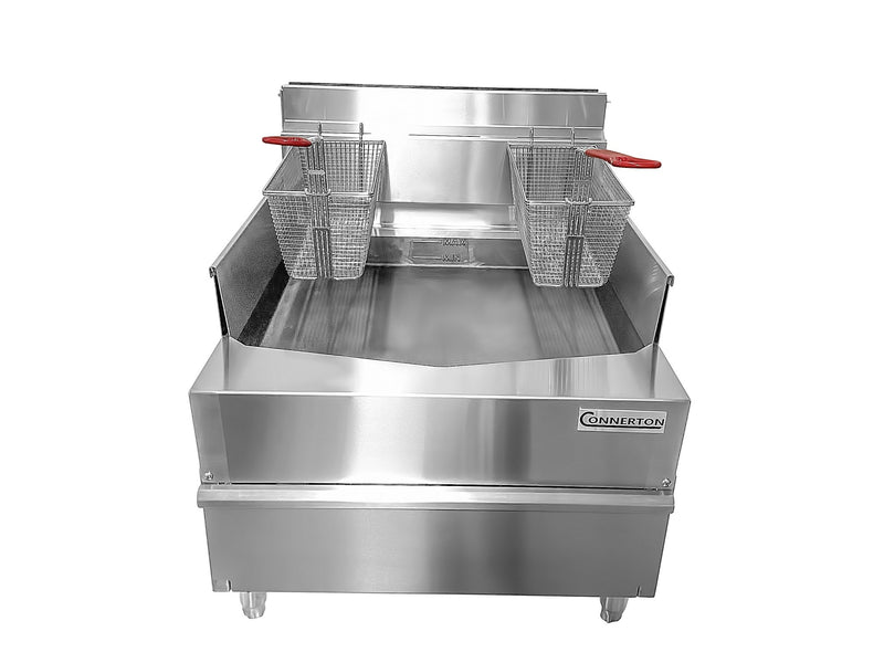 Connerton - CSF - 24 - Commercial Thermostatic SHALLOW FRYER with 2 or 3 Baskets, Total 60.000 BTUs best for Frying and Grilling - CulinaryProfis