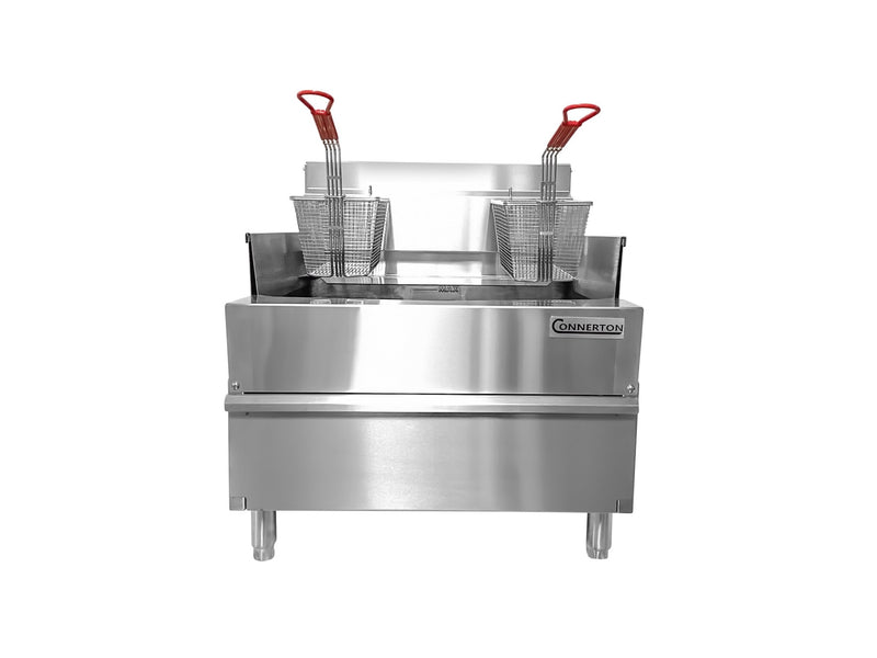 Connerton - CSF - 24 - Commercial Thermostatic SHALLOW FRYER with 2 or 3 Baskets, Total 60.000 BTUs best for Frying and Grilling - CulinaryProfis