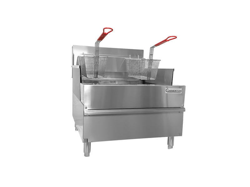 Connerton - CSF - 24 - Commercial Thermostatic SHALLOW FRYER with 2 or 3 Baskets, Total 60.000 BTUs best for Frying and Grilling - CulinaryProfis