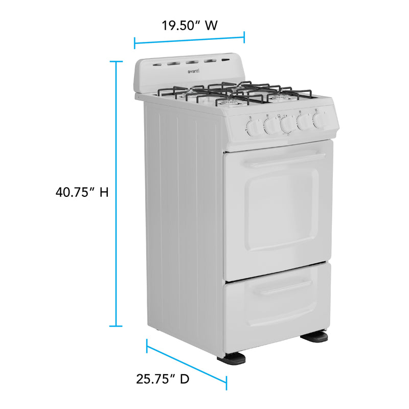 Avanti 20" Gas Range Oven Avanti Products, LLC