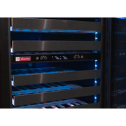 Reserva Series 50 Bottle Dual Zone Undercounter Wine Cooler Refrigerator with Black Stainless Steel Door - Right Hinge Allavino