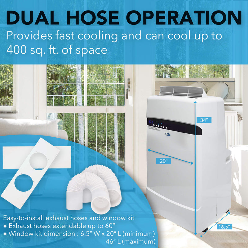 Whynter ARC-12SD Portable Air Conditioner 12,000 BTU – Dual Hose, Dehumidifier | Cools Up to 400 sq. ft. Whynter