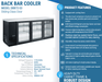 Dukers Back Bar Beverage Cooler - CulinaryProfis