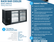 Dukers Back Bar Beverage Cooler - CulinaryProfis