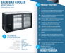 Dukers Back Bar Beverage Cooler - CulinaryProfis