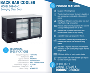 Dukers Back Bar Beverage Cooler - CulinaryProfis