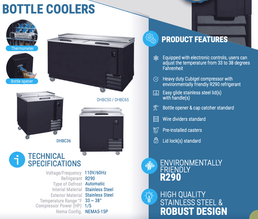Dukers Commercial Bottle Cooler - CulinaryProfis