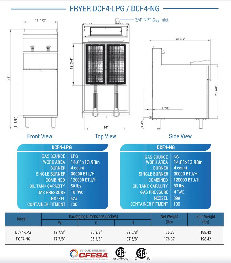 Dukers Commercial Deep Fryer - CulinaryProfis