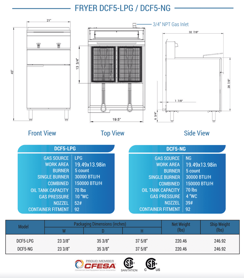Dukers Commercial Deep Fryer - CulinaryProfis
