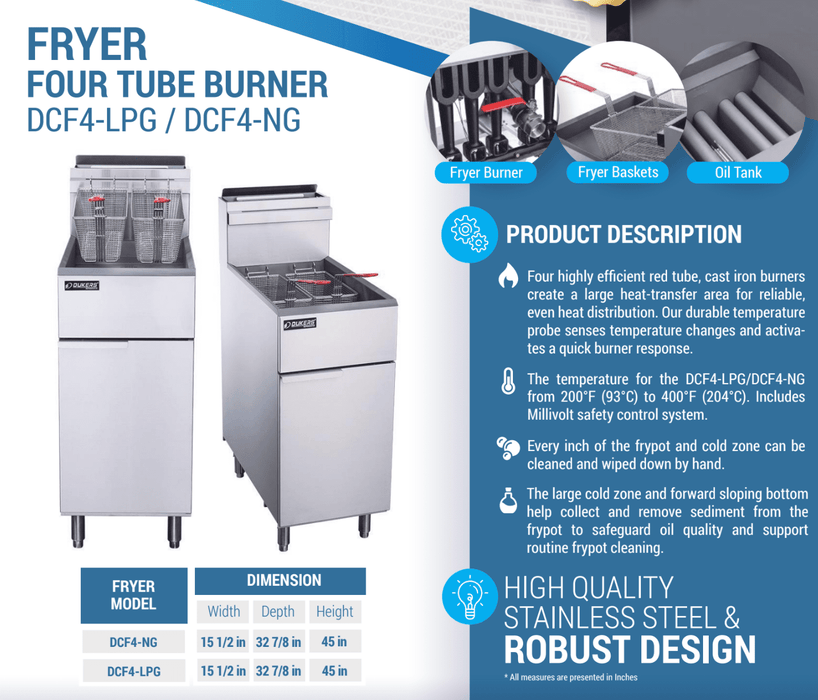 Dukers Commercial Deep Fryer - CulinaryProfis