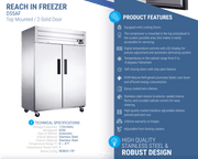 Dukers Commercial Reach In Freezer - CulinaryProfis