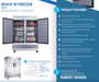 Dukers Commercial Reach In Freezer - CulinaryProfis