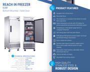 Dukers Commercial Reach In Freezer - CulinaryProfis