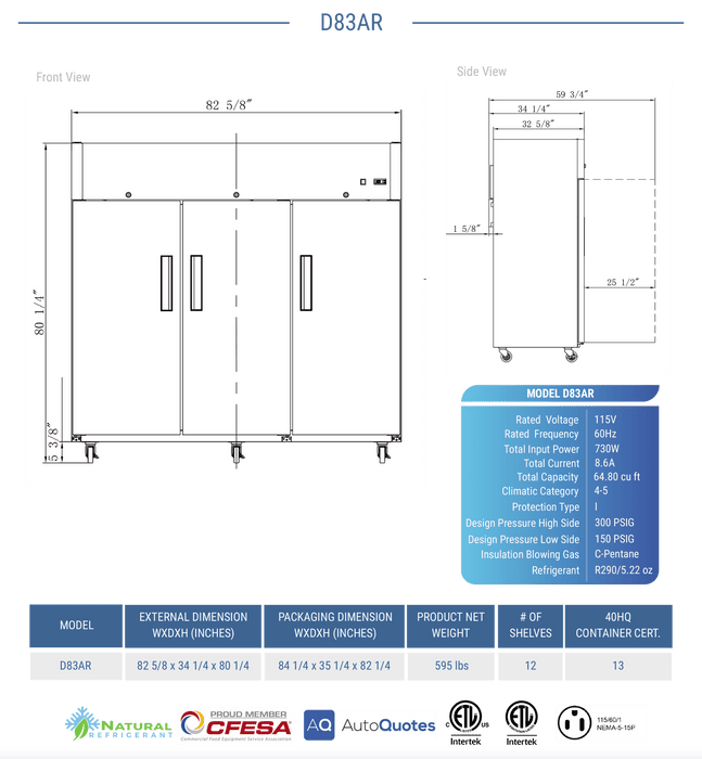 Dukers Commercial Reach In Refrigerator - CulinaryProfis