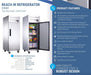 Dukers Commercial Reach In Refrigerator - CulinaryProfis