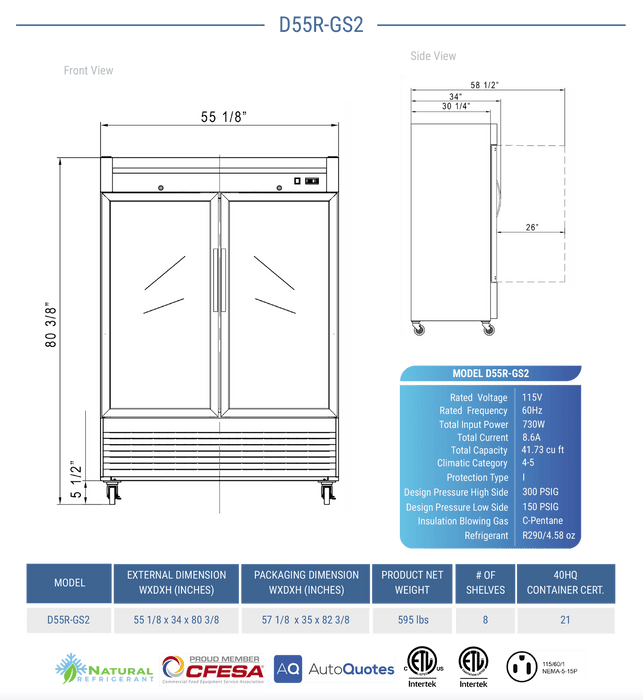 Dukers Commercial Reach In Refrigerator - CulinaryProfis