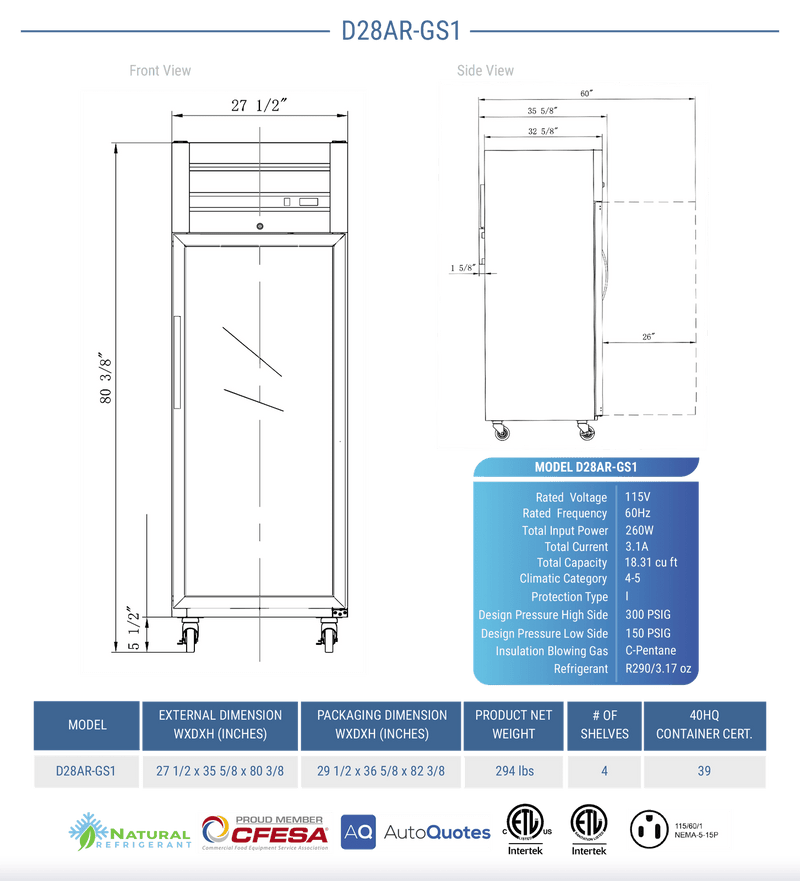 Dukers Commercial Reach In Refrigerator - CulinaryProfis