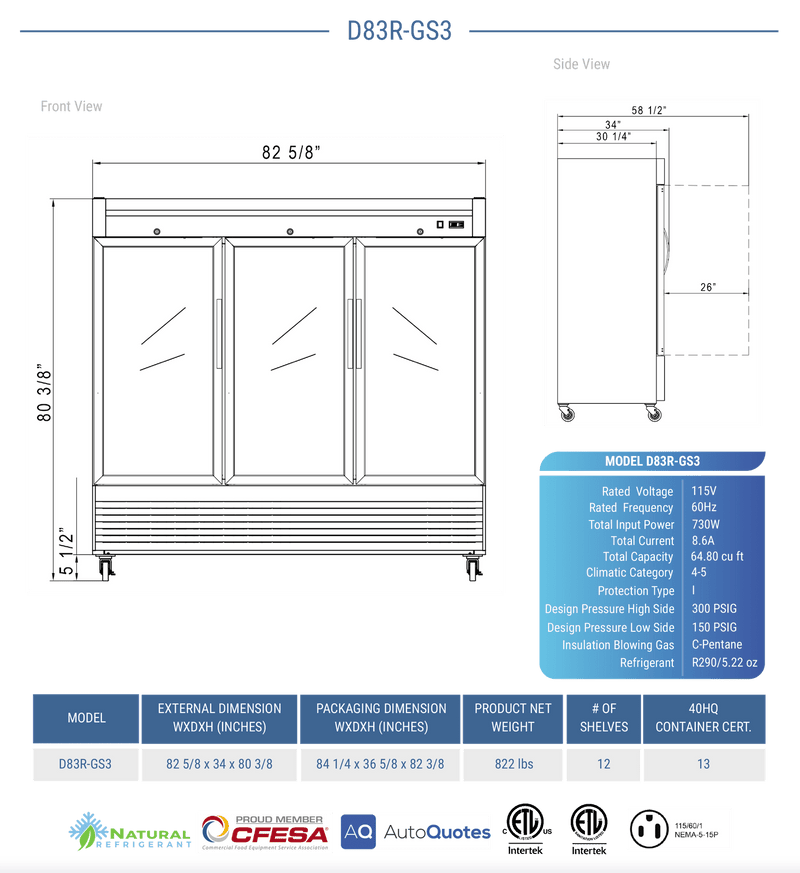 Dukers Commercial Reach In Refrigerator - CulinaryProfis