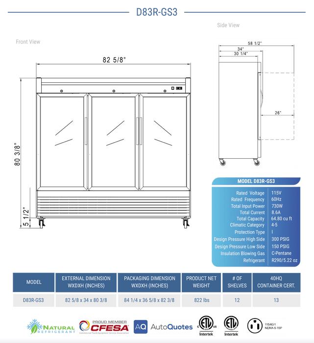 Dukers Commercial Reach In Refrigerator - CulinaryProfis