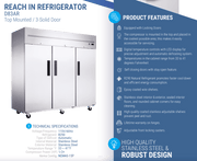 Dukers Commercial Reach In Refrigerator - CulinaryProfis