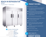 Dukers Commercial Reach In Refrigerator - CulinaryProfis