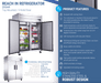 Dukers Commercial Reach In Refrigerator - CulinaryProfis