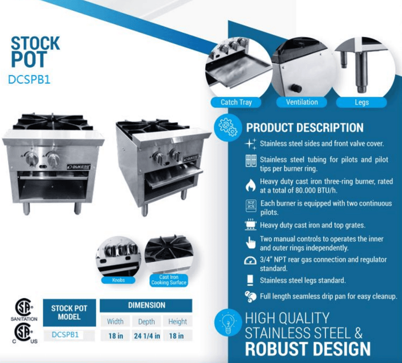 Dukers Commercial Stock Pot Range - CulinaryProfis