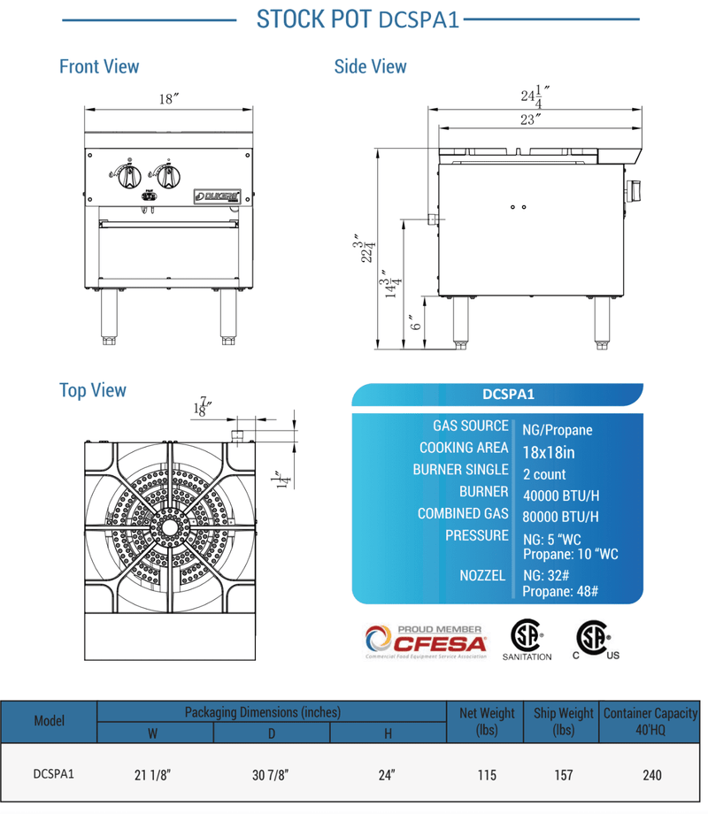 Dukers Commercial Stock Pot Range - CulinaryProfis