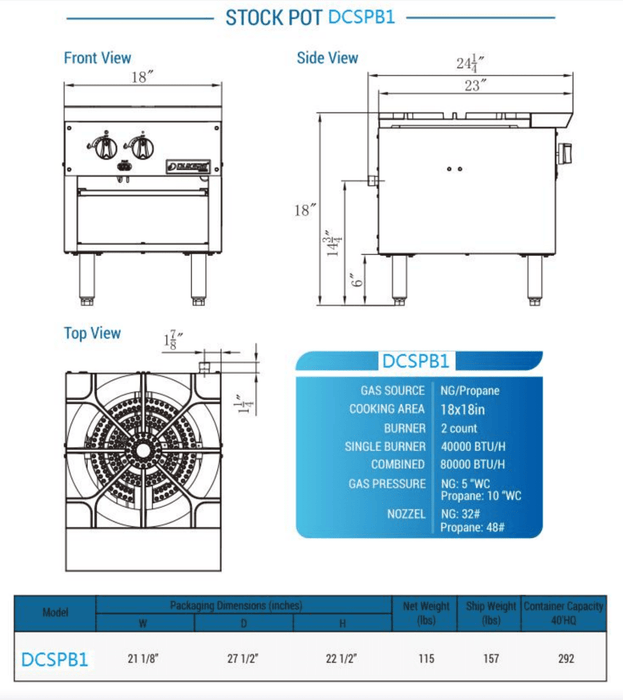 Dukers Commercial Stock Pot Range - CulinaryProfis