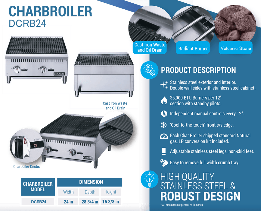 Dukers Countertop Charbroiler - CulinaryProfis