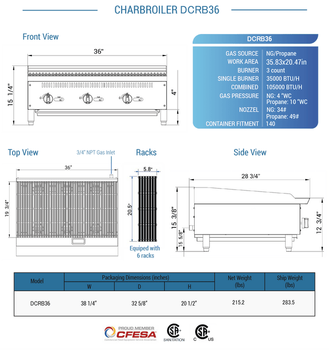 Dukers Countertop Charbroiler - CulinaryProfis