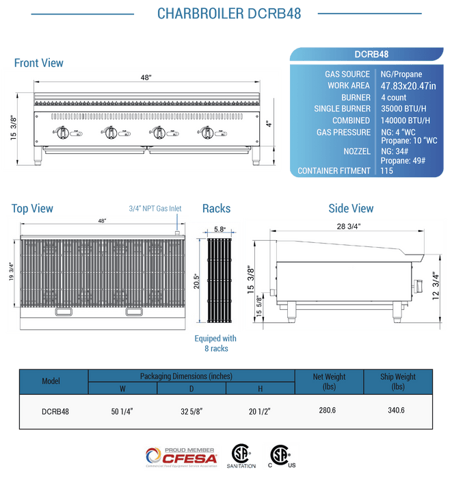 Dukers Countertop Charbroiler - CulinaryProfis