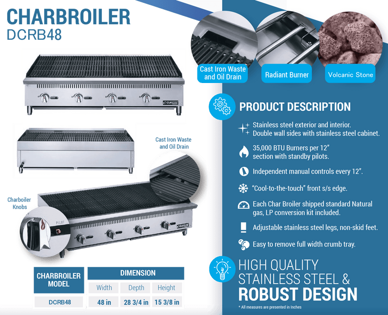 Dukers Countertop Charbroiler - CulinaryProfis