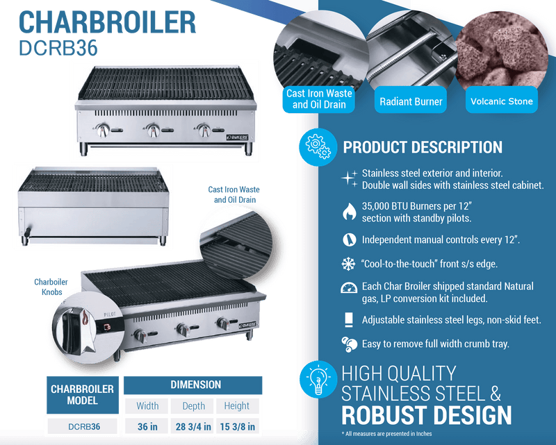 Dukers Countertop Charbroiler - CulinaryProfis