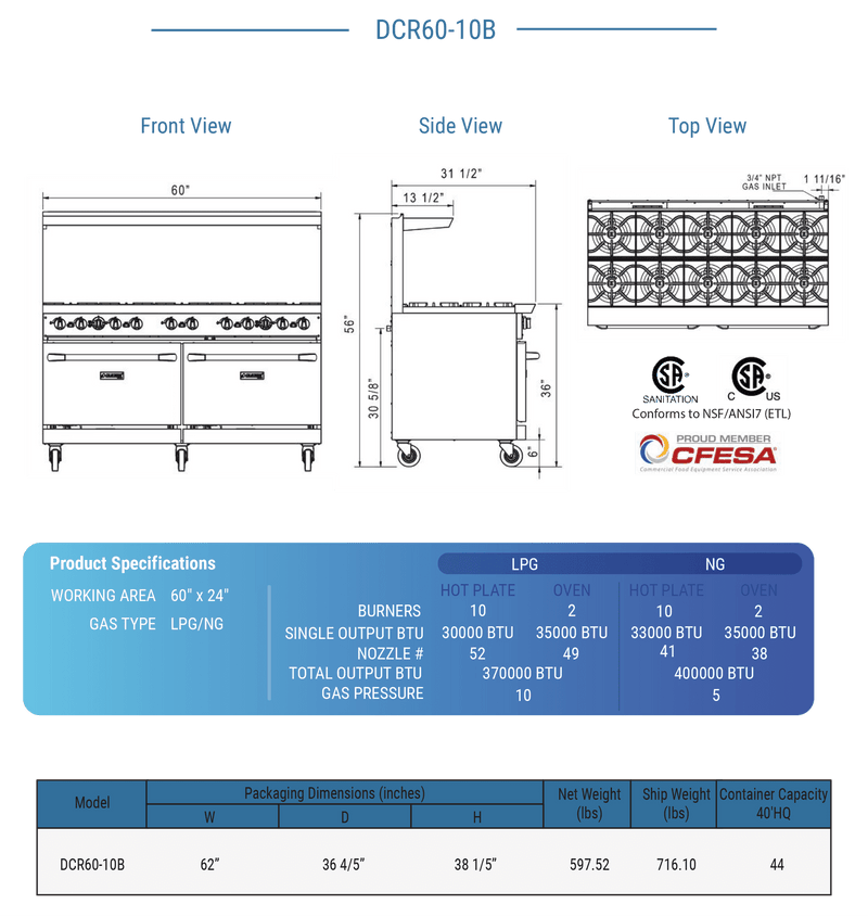 Dukers Gas Oven Range - CulinaryProfis