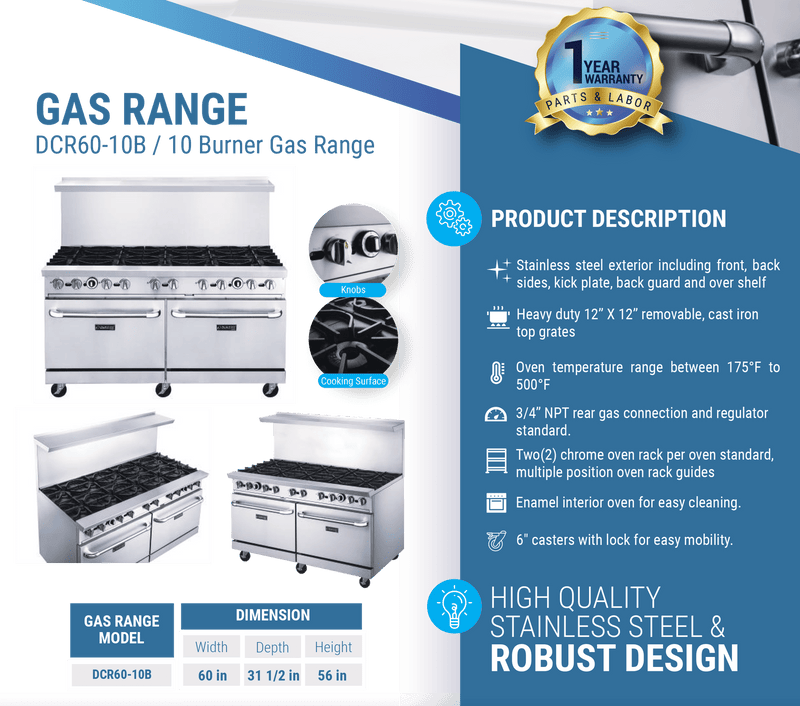 Dukers Gas Oven Range - CulinaryProfis