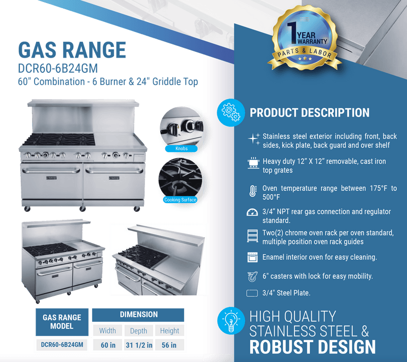 Dukers Gas Oven Range - CulinaryProfis