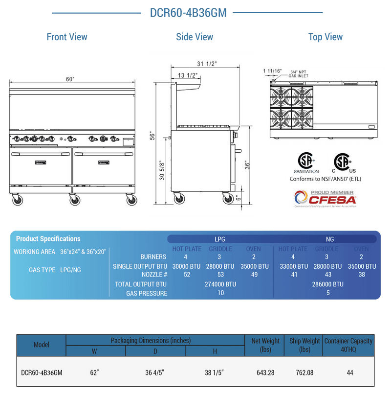Dukers Gas Oven Range - CulinaryProfis